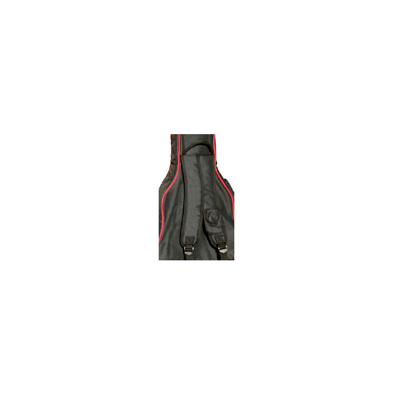 EK Bags - Custodia per Chitarra Elettrica 30mm Nera con rigo rosso